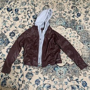 J2 Burgundy Faux Leather Jacket